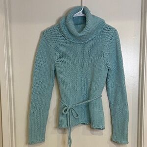 Ann Taylor Teal Cowl Neck Sweater